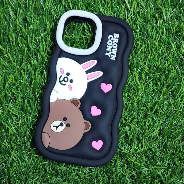 iPhone 15 Brown Cony Silicon Back Cover